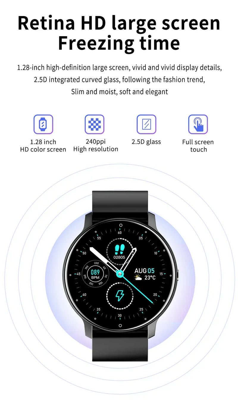 New Smart Watch Men Full Touch Screen Sport Fitness Watch IP67 Waterproof