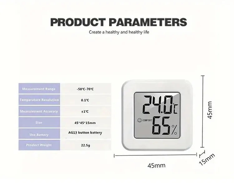 Indoor Mini Temperature and Humidity Meter Portable Electronic Digital Display