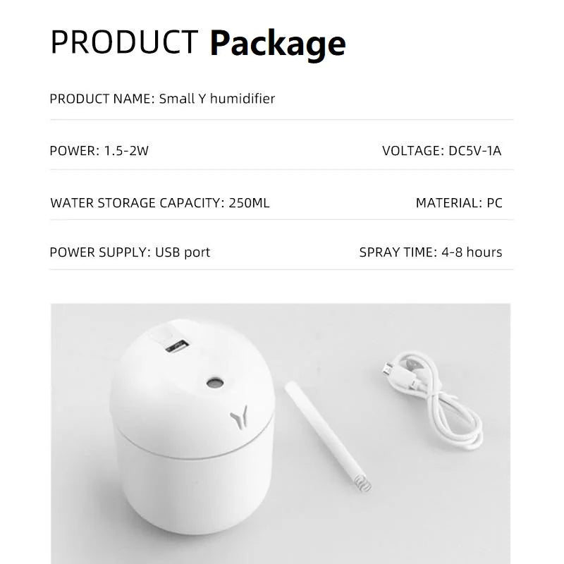 USB Mini Air Humidifier Aroma Essential Oil Diffuser For Home  with LED Color Lamp
