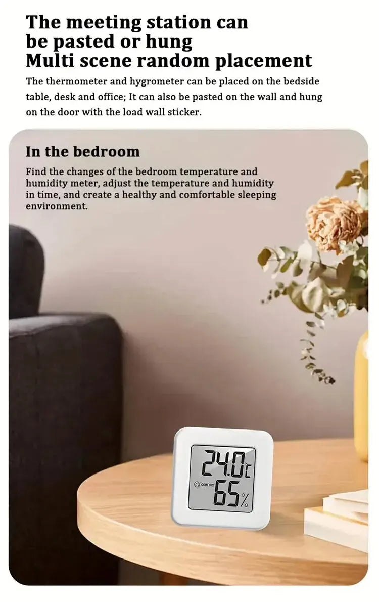 Indoor Mini Temperature and Humidity Meter Portable Electronic Digital Display