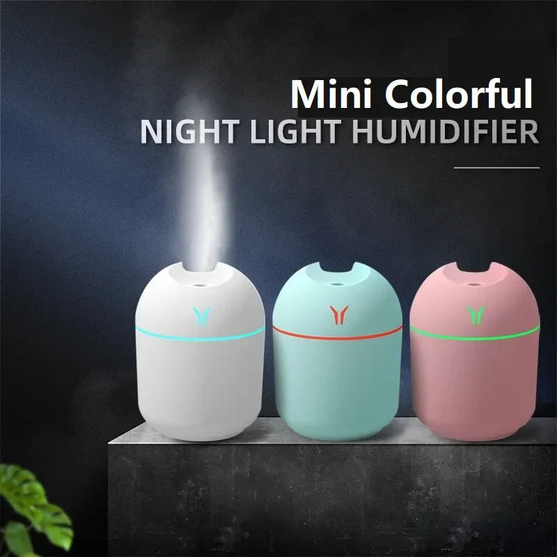 USB Mini Air Humidifier Aroma Essential Oil Diffuser For Home  with LED Color Lamp