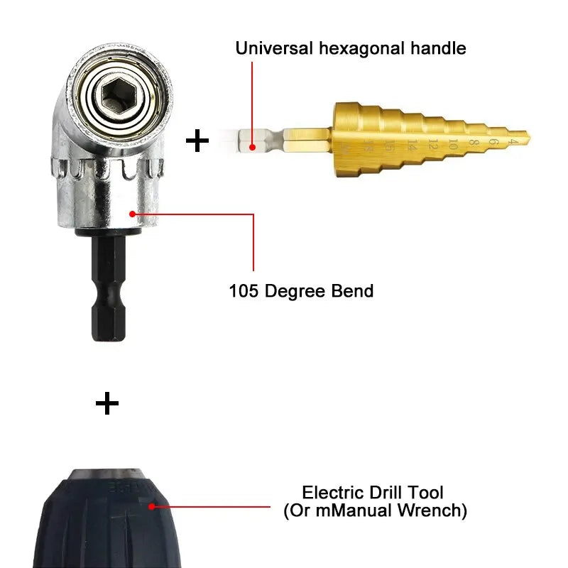 Screwdriver Joint Electric Drill Corner Attachment Extension Socket