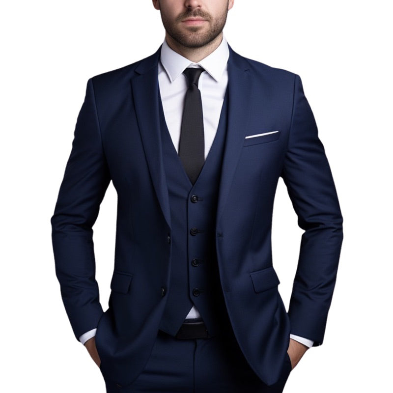 Terno Slim de Luxo Masculino - Calça, Blazer e Colete Completo - Envio imediato
