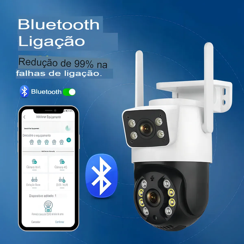 Kit 2 Camera Segurança Ip A31 Prova D'agua Lente Dupla 6mp Cor Preto/branco